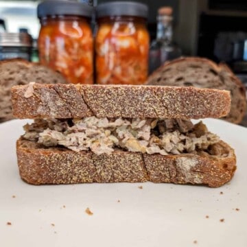 A jackfruit, chickpea, artichoke spread.