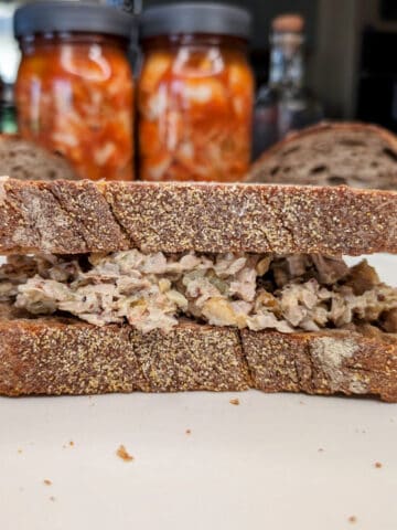 A jackfruit, chickpea, artichoke spread.