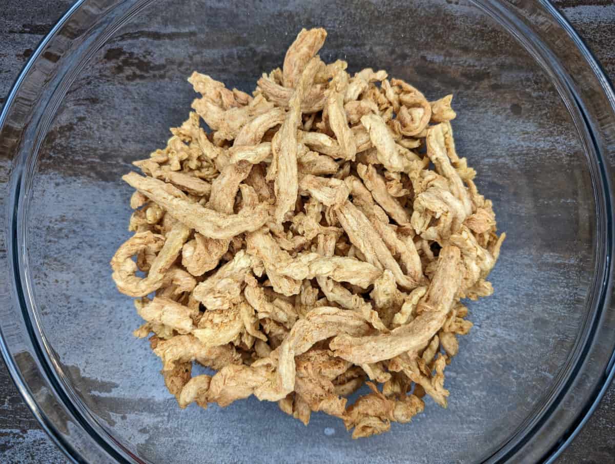 Mongolian soy curls dried out of the bag.