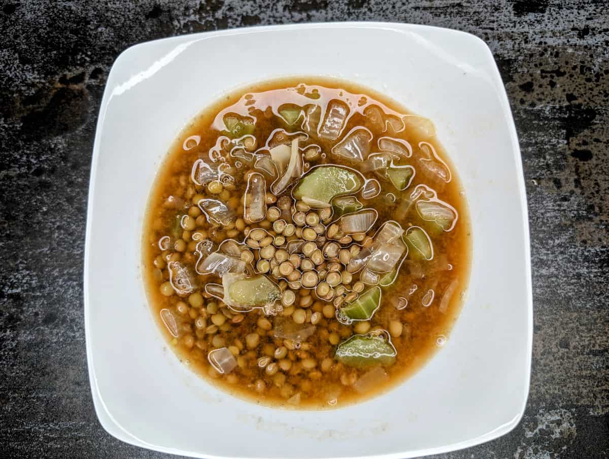 Lentil Soup with Miso, from top.