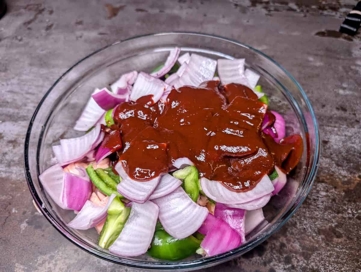 Bulgogi step 5, add Korean BBQ sauce 