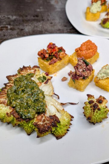 chermoula sauce on romanesco