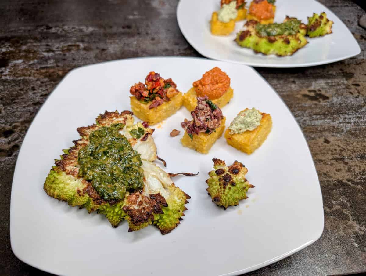 chermoula sauce on romanesco