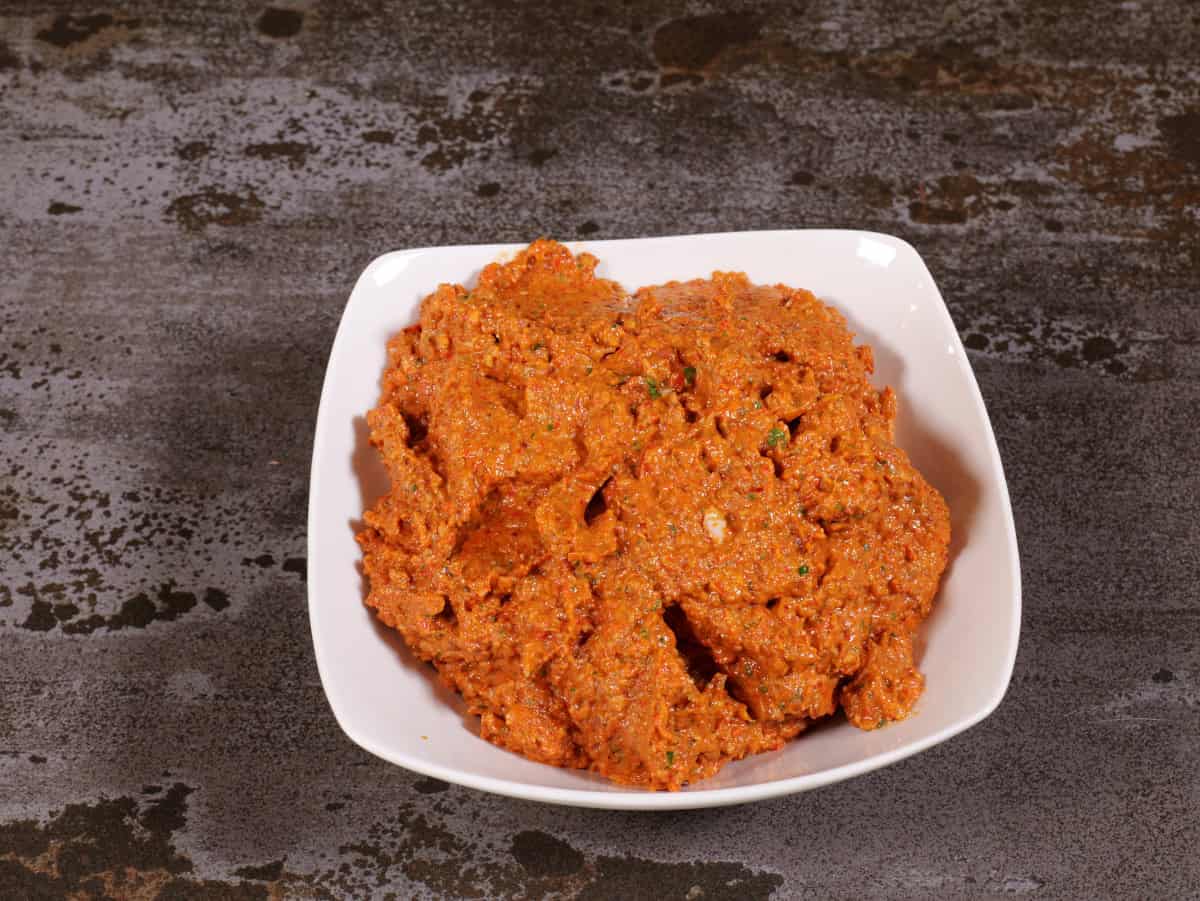 Romesco sauce in bowl