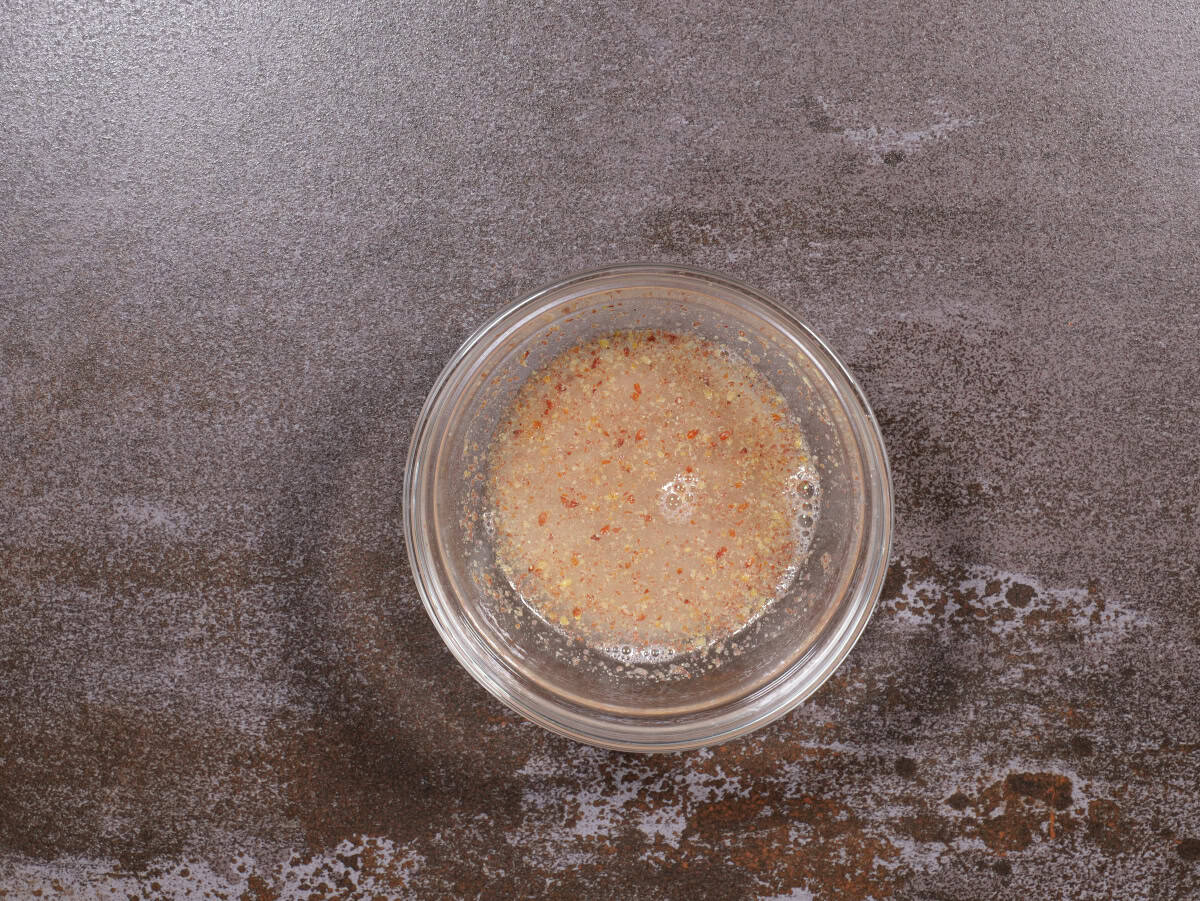 the flax egg with water and ground flax seed in a small bowl