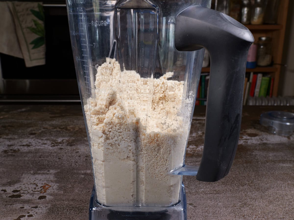 the sesame seeds partially blended