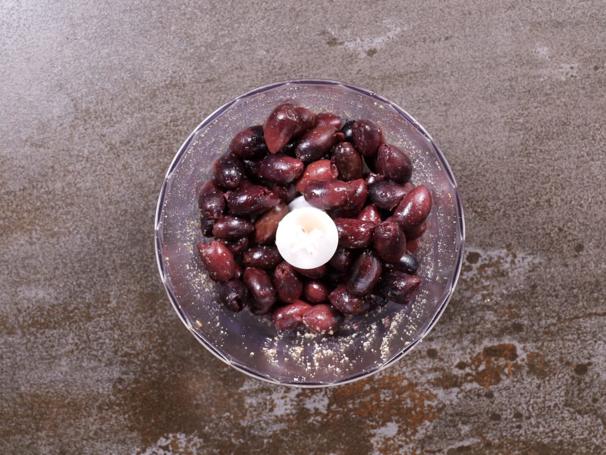 whole olives in food processor