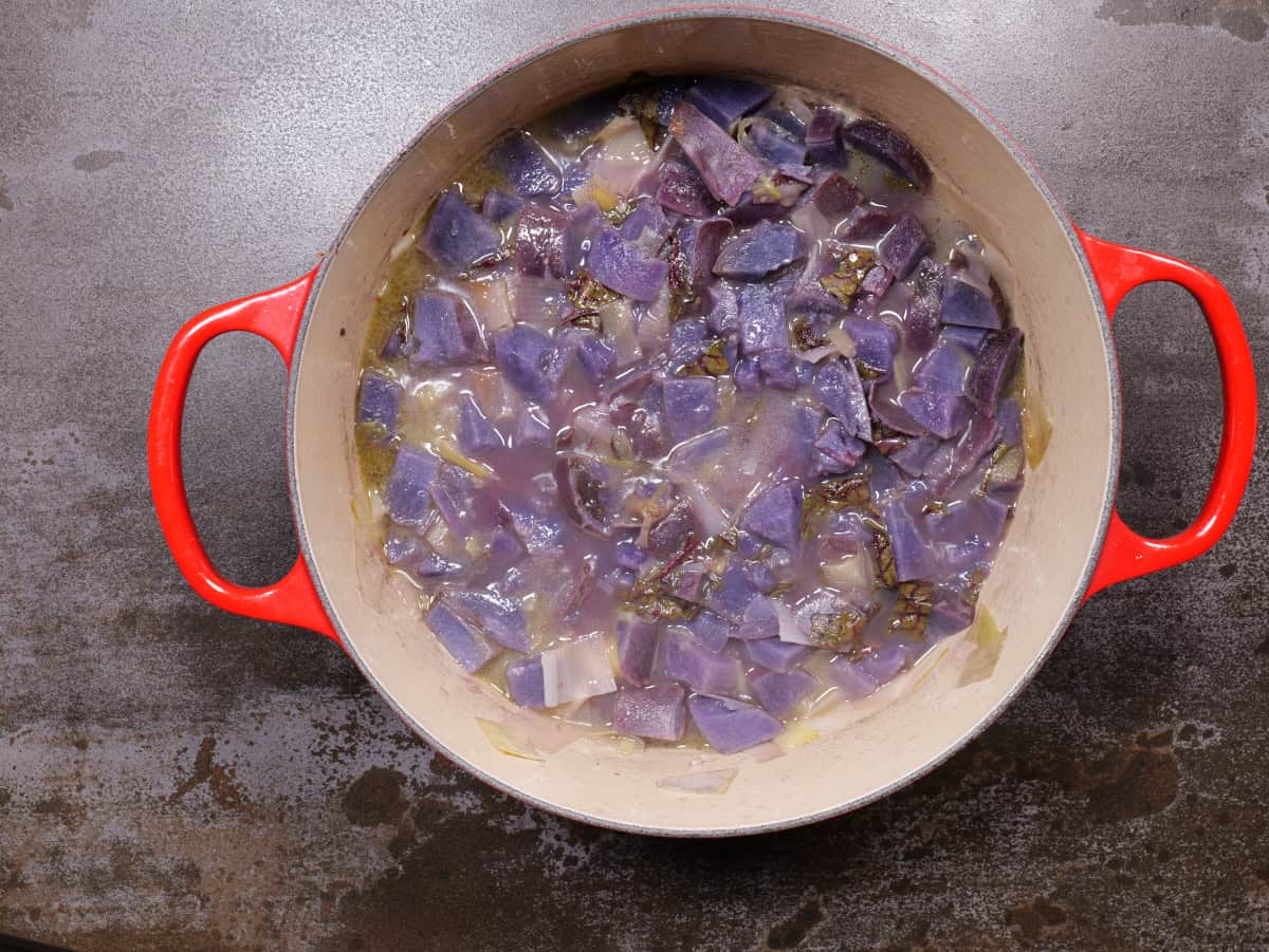 everything finally cooked in the pot