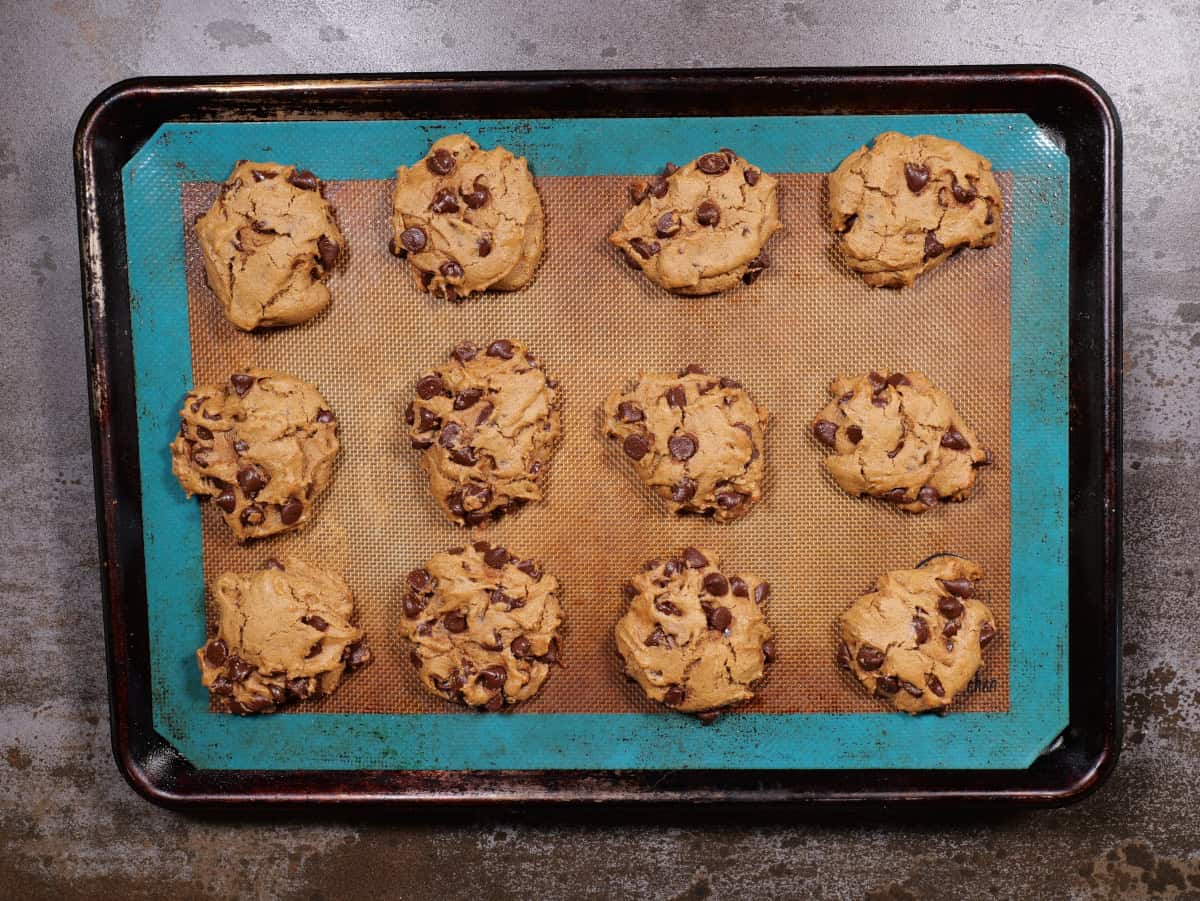 the chickpea chocolate chip cookies once baked