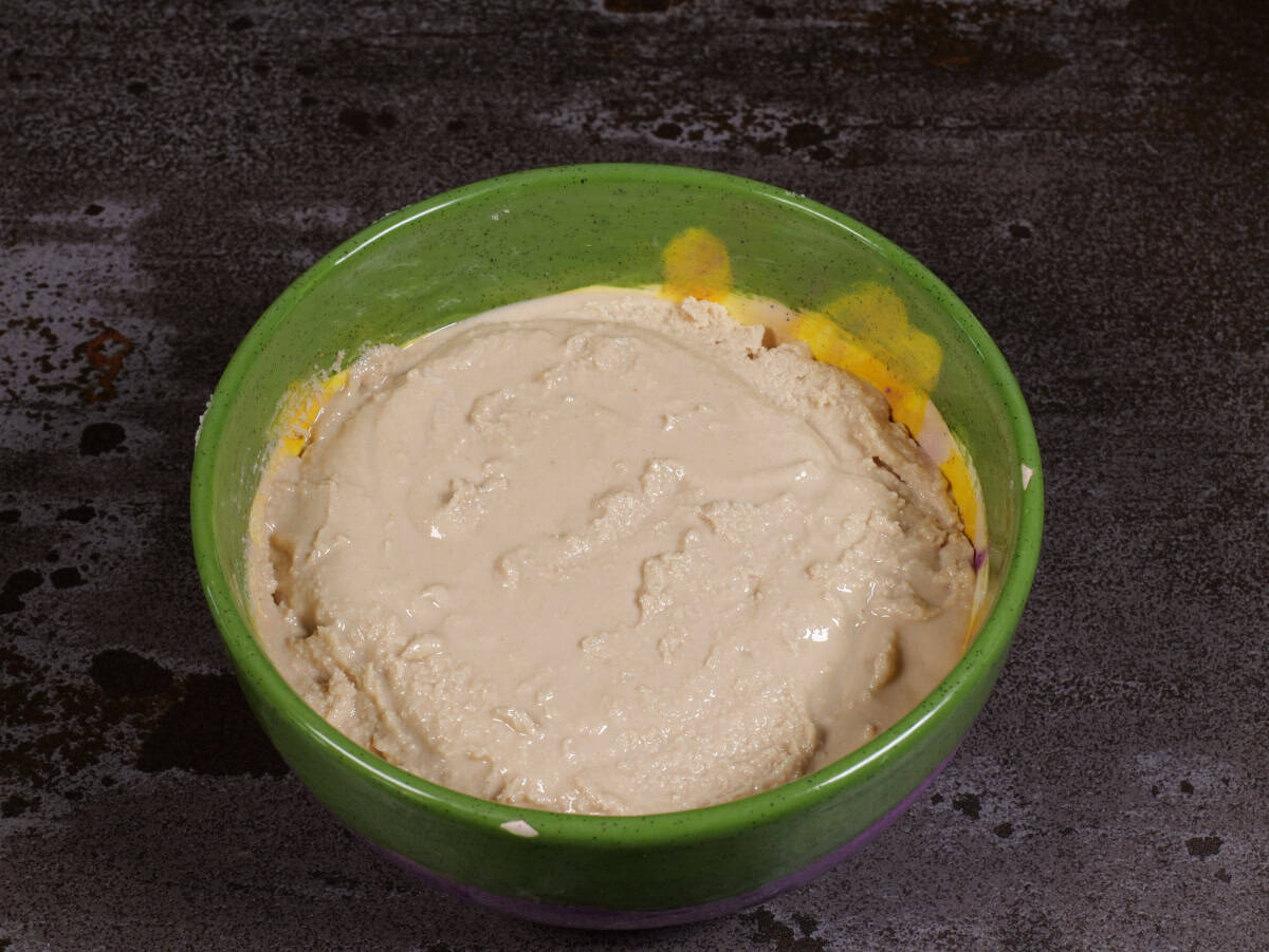 the final sesame paste in a bowl
