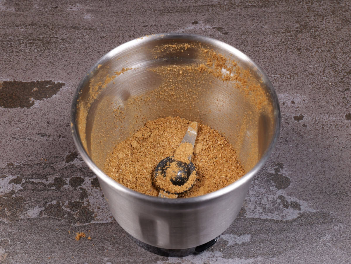 ground spices in spice grinder