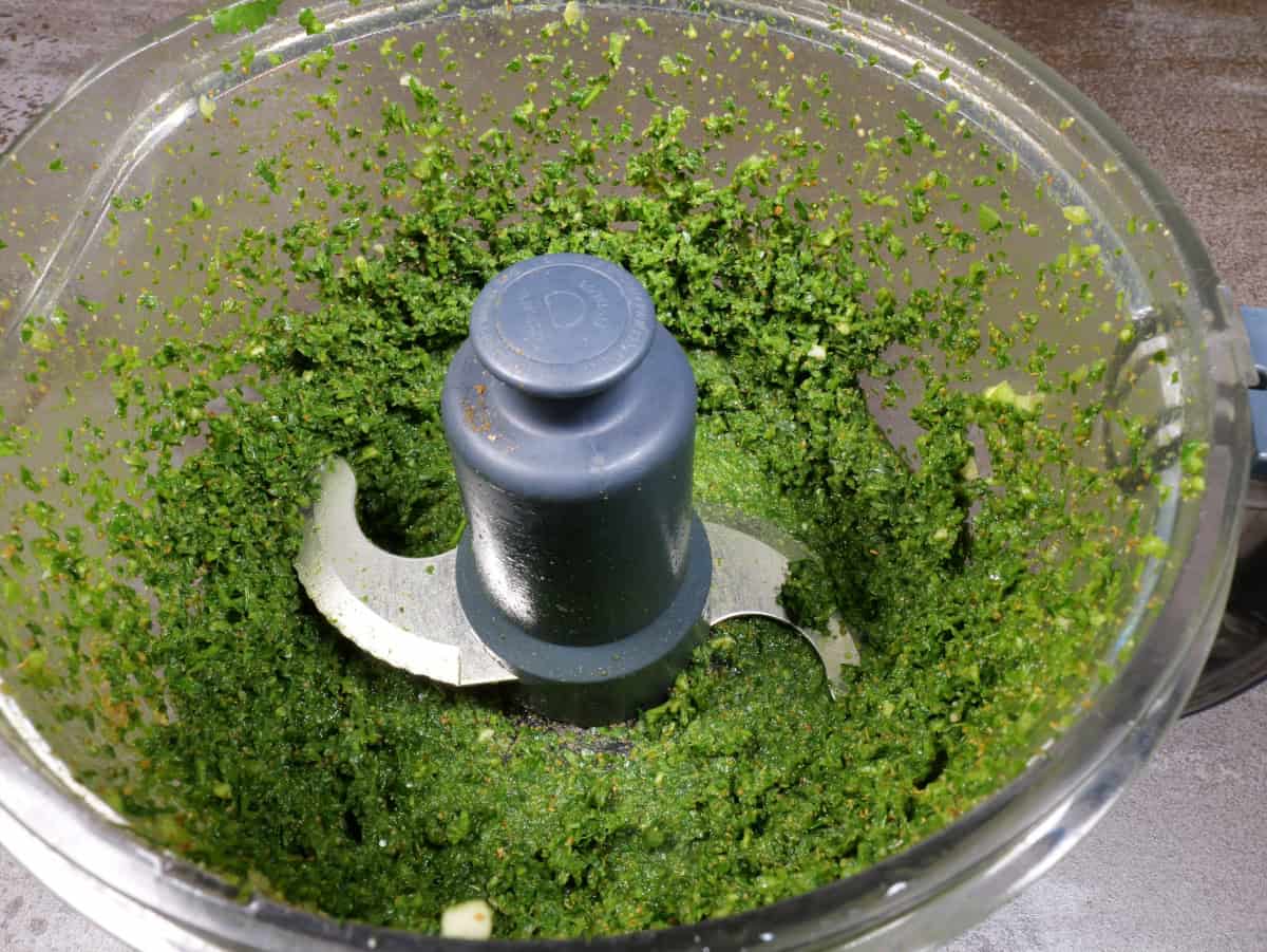 herbs and other ingredients processed in fod processor